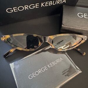 George Keburia 2018 Tortoise Shell Cat-Eye Sunglasses